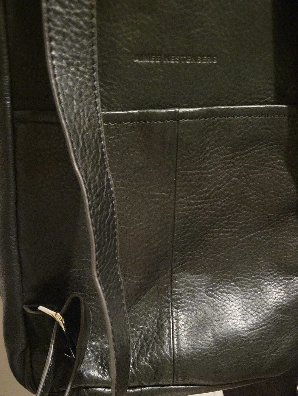 Sleek Black  Leather Backpack - Modern Women's Bag